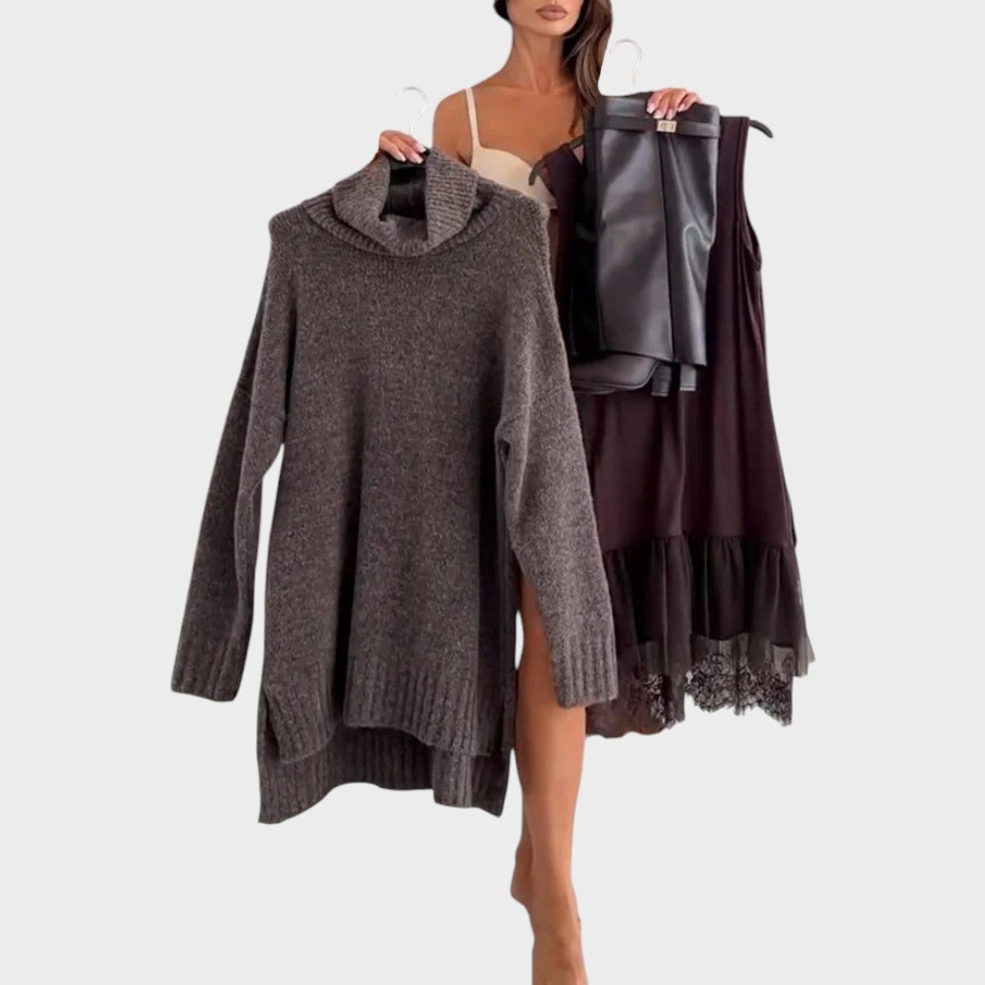 VALENTINA – OVERSIZED KNIT DRESS SET