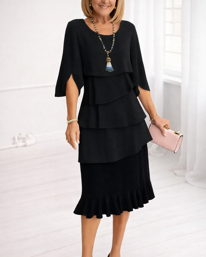 Staci | Elegant Comfort Ruffle Dress