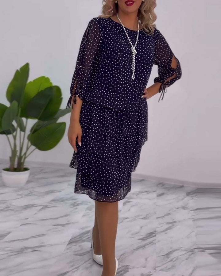 SHEILA – POLKA DOT LAYERED MIDI DRESS