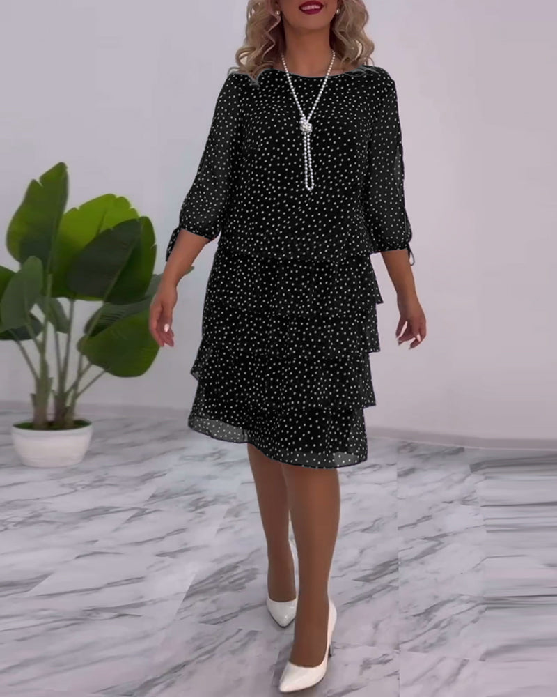 SHEILA – POLKA DOT LAYERED MIDI DRESS